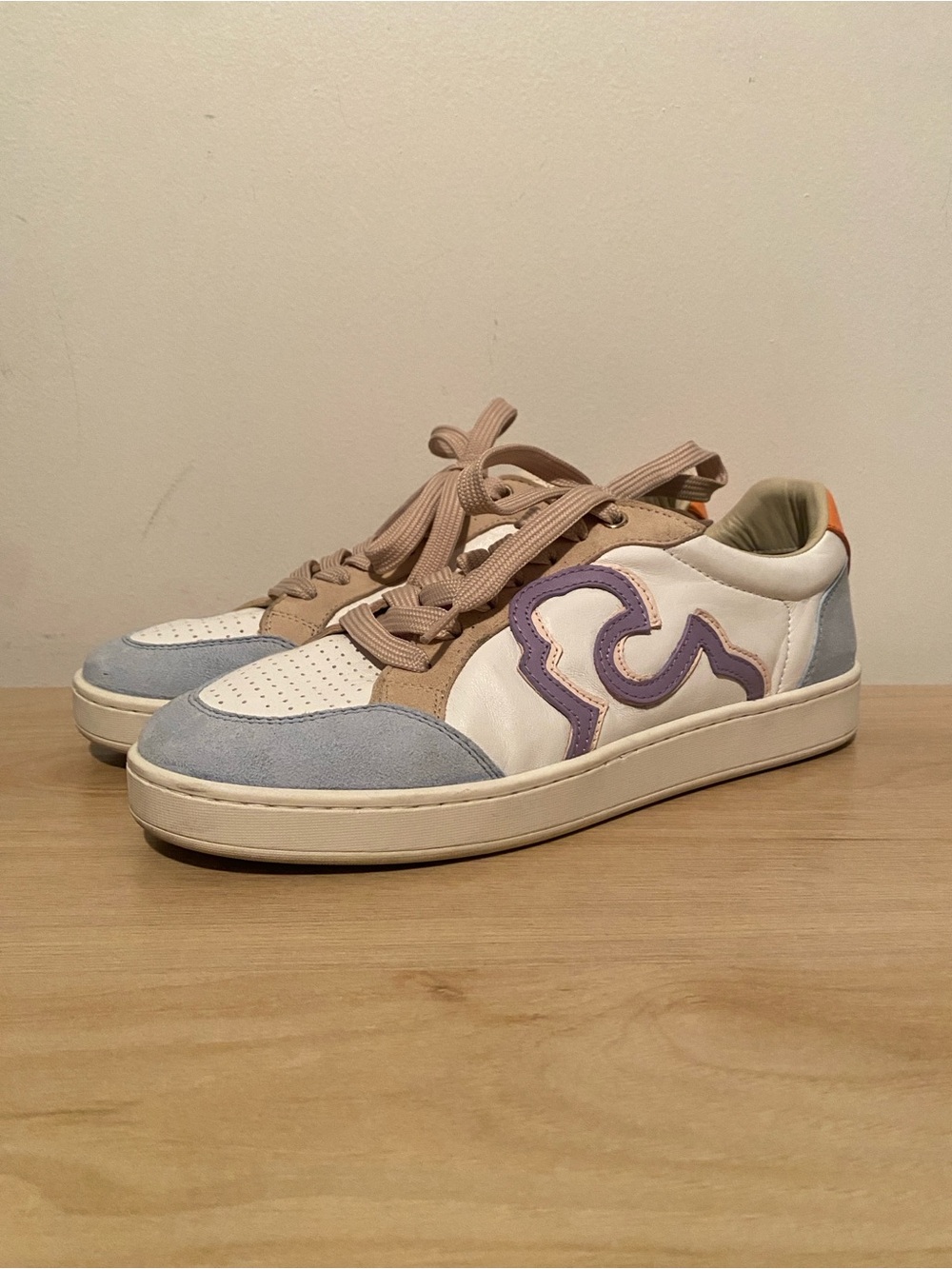 Acanto Basket Pastel Glicine Women's Low-Top Leather & Suede Sneakers sz9